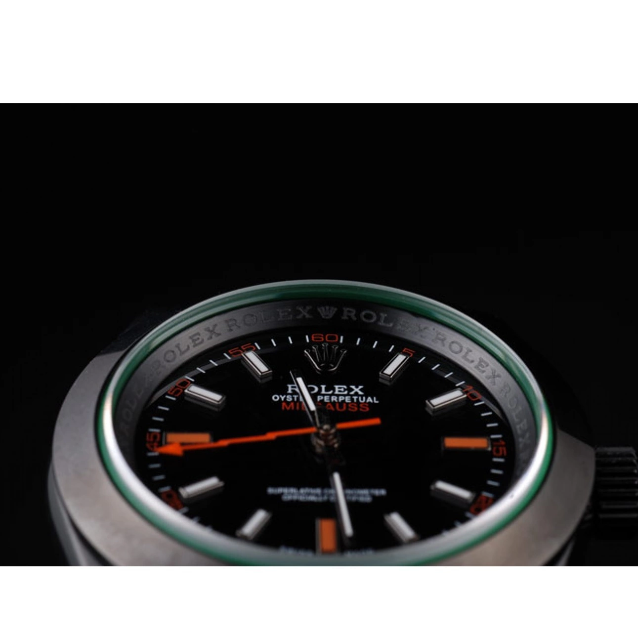 AAA Replica Watches Rolex Saphire Green Milgauss Black Tinted Pro-Hunter Dial 0722